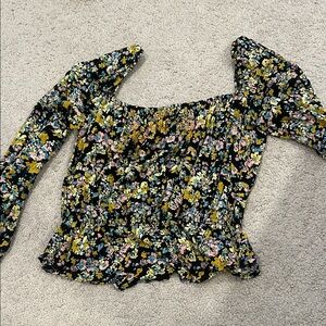 Ten Sixty Sherman Black Floral Blouse